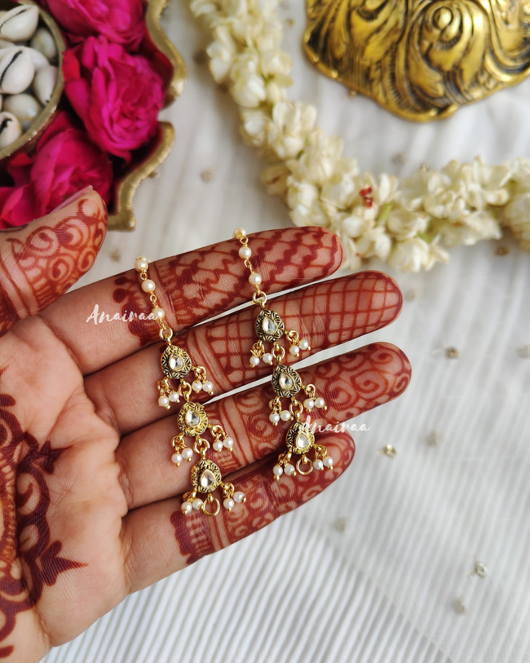 Paachi kundan earchains