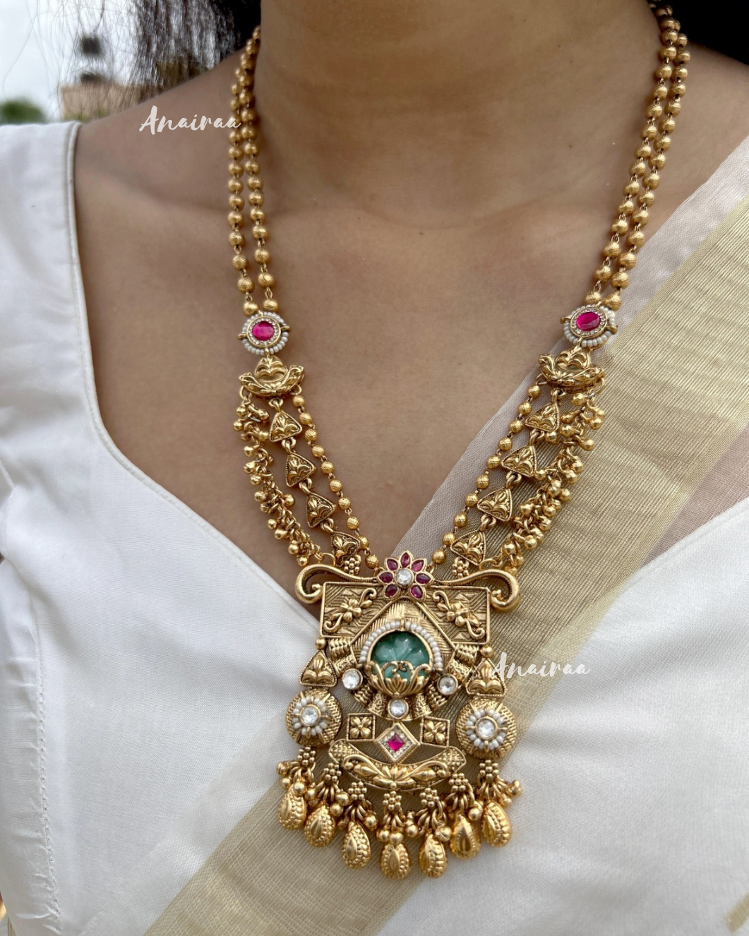 Antique long necklace set