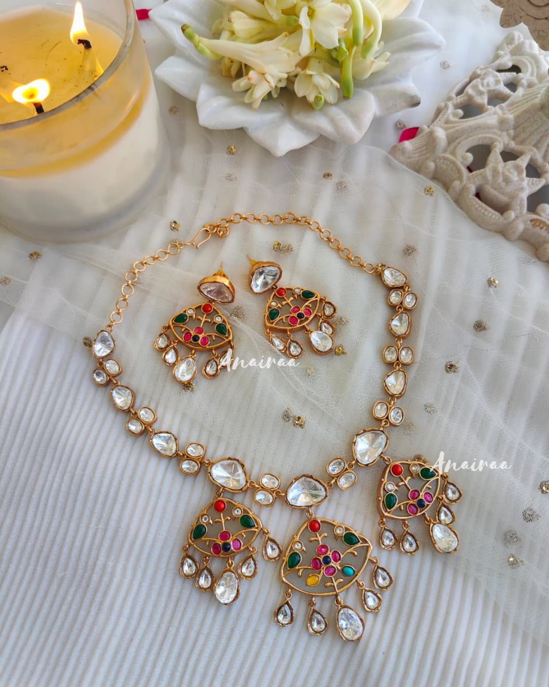 Kadi kundan necklace set