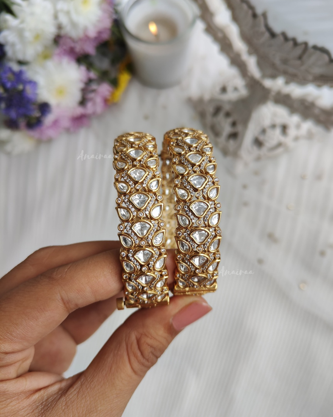 Polki openable bangles