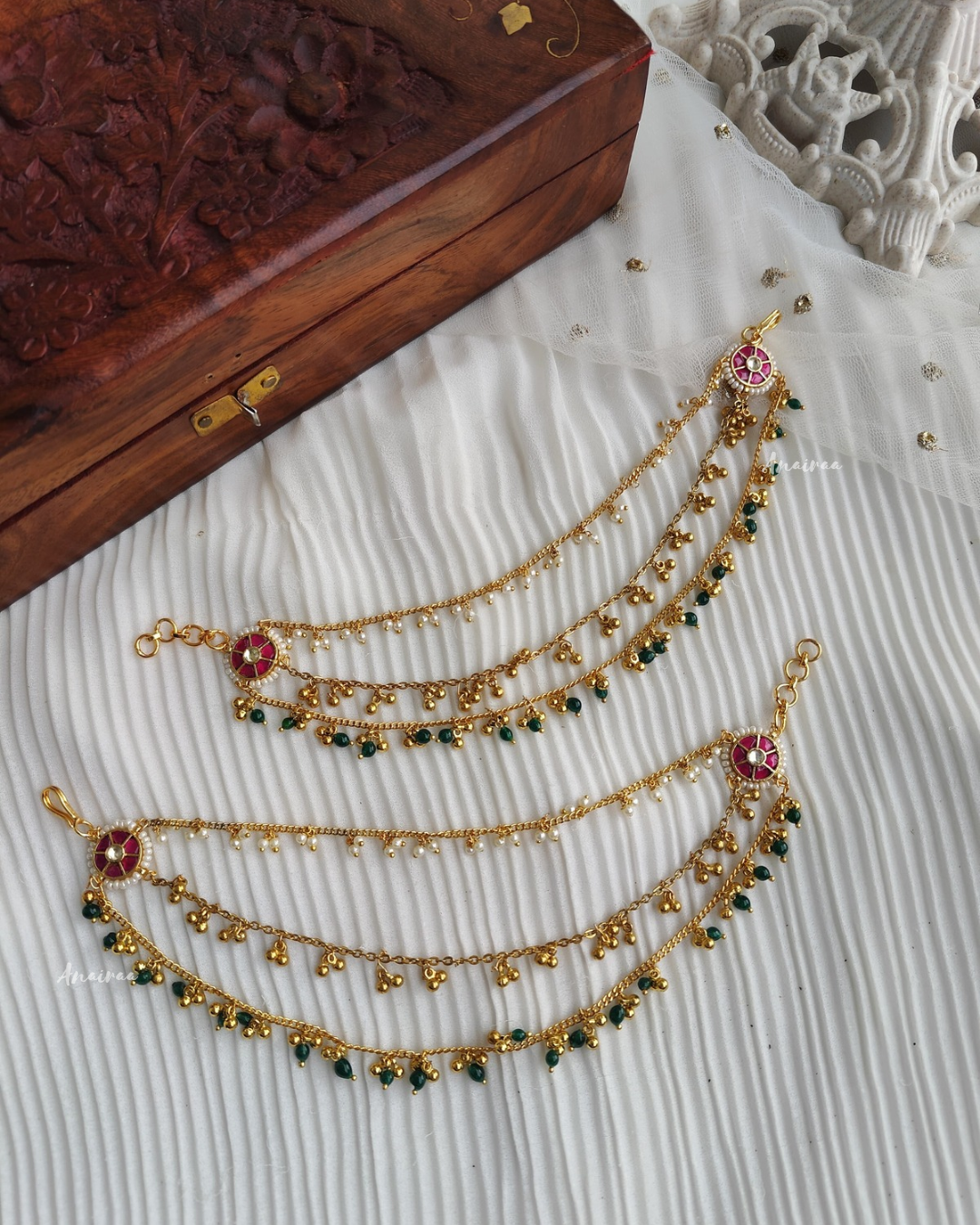 Paachi kundan earchains