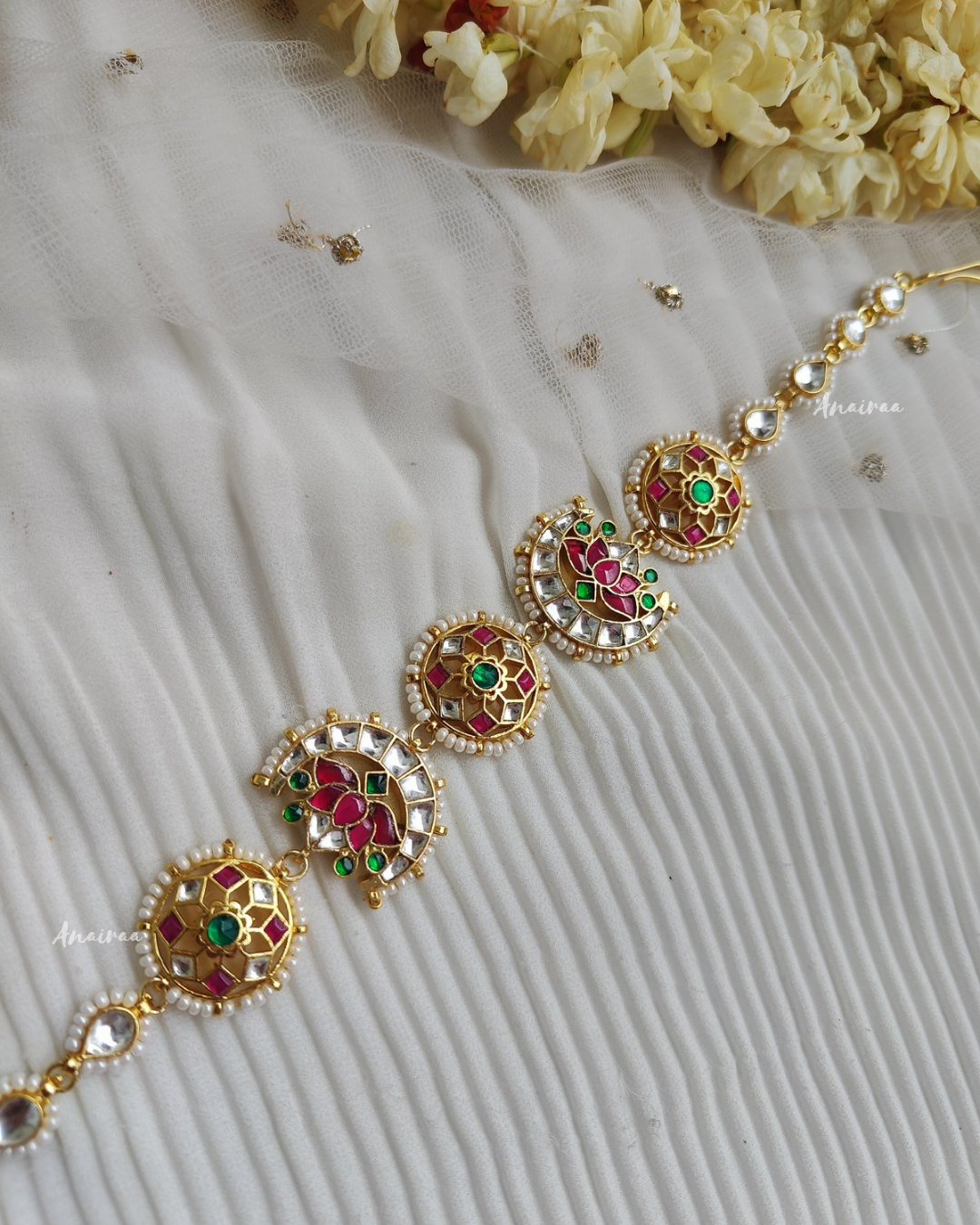 Lotus paachi kundan sheeshpatti
