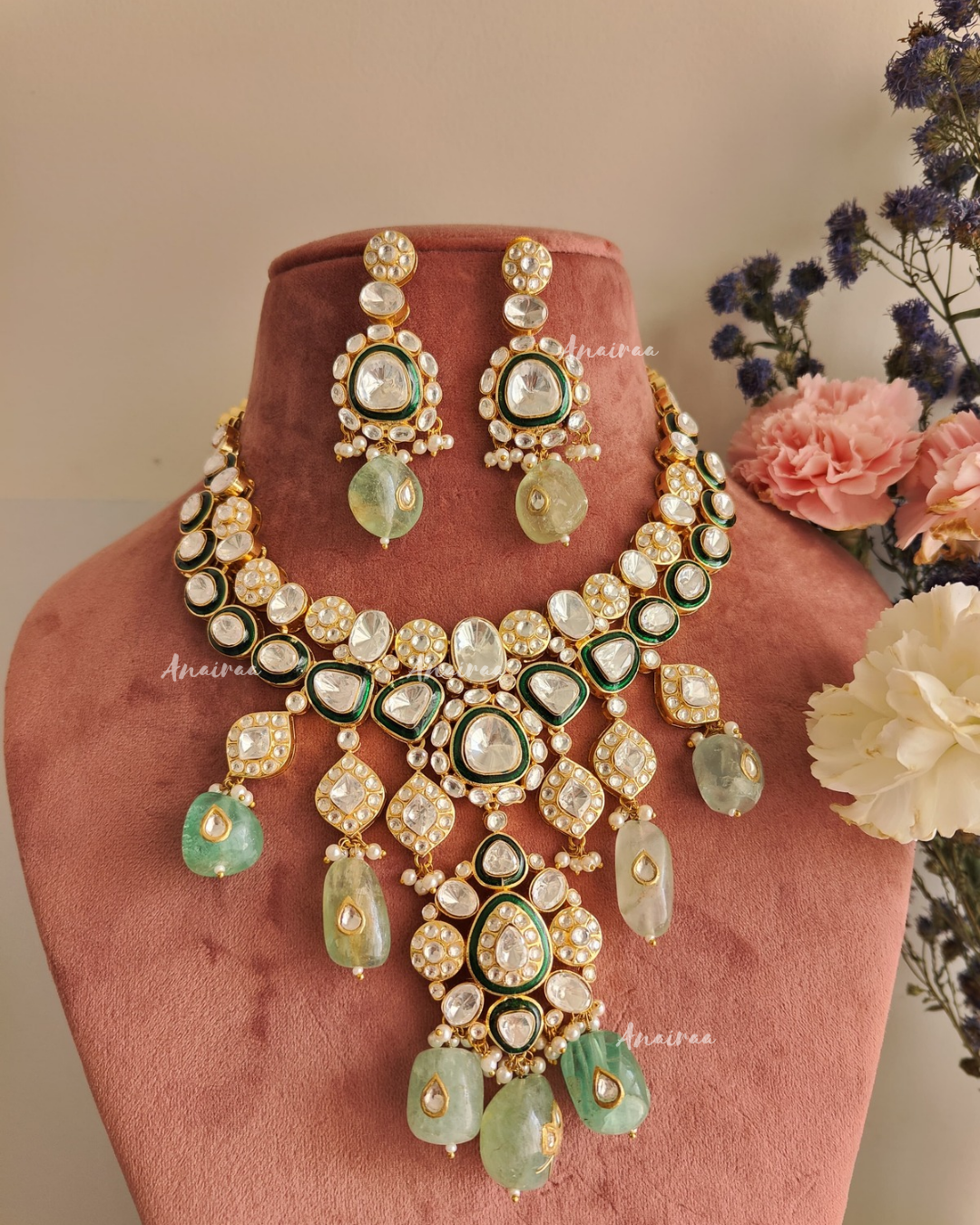 Polki Meena necklace set