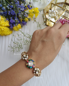 Polki Meena Navratan bracelet