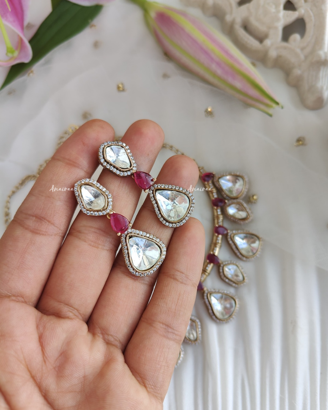 Polki necklace set