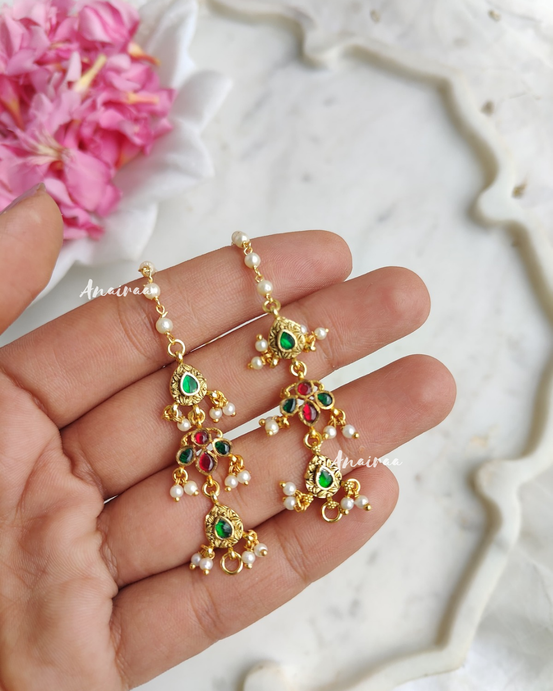 Paachi kundan earchains