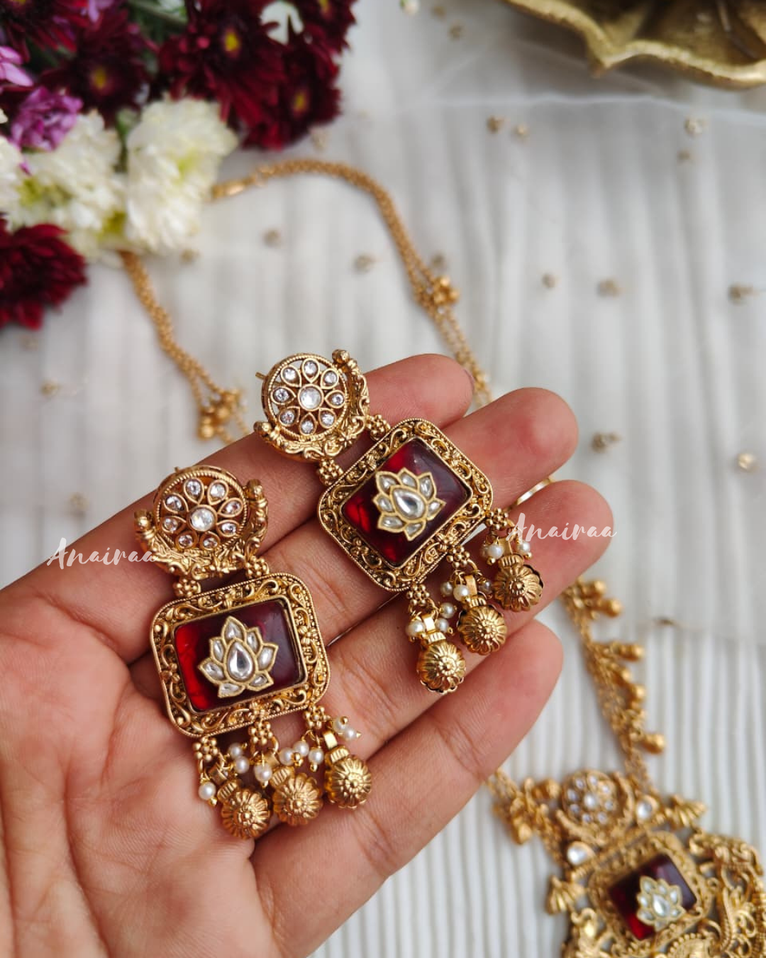 Antique long necklace set