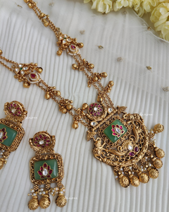 Antique Kundan long necklace set