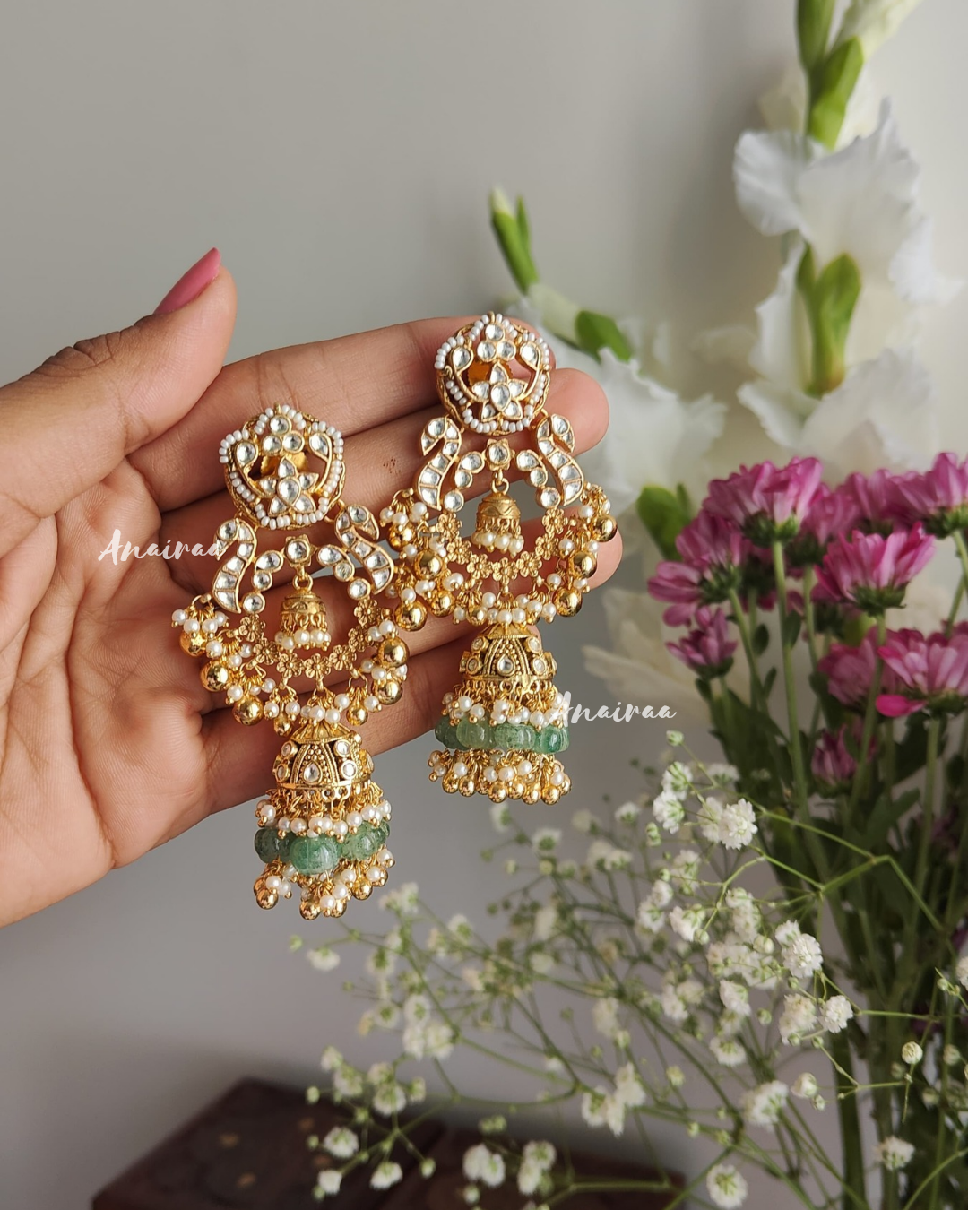 Udita Heritage paachi kundan earrings