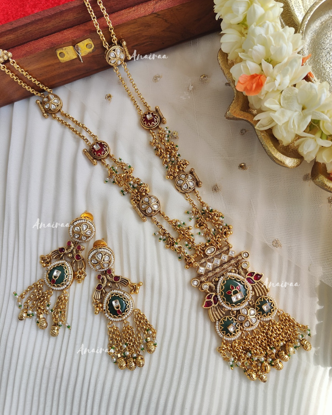 Antique long necklace set