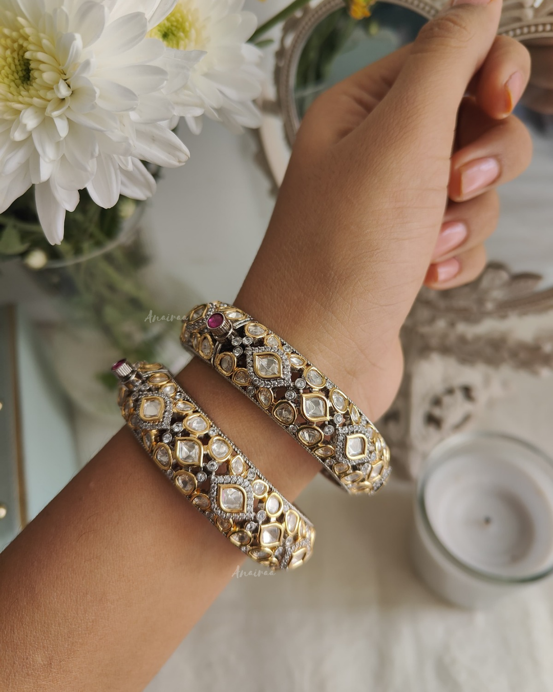 Polki openable bangles
