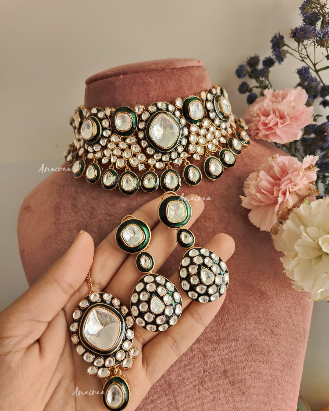 Polki bridal choker set