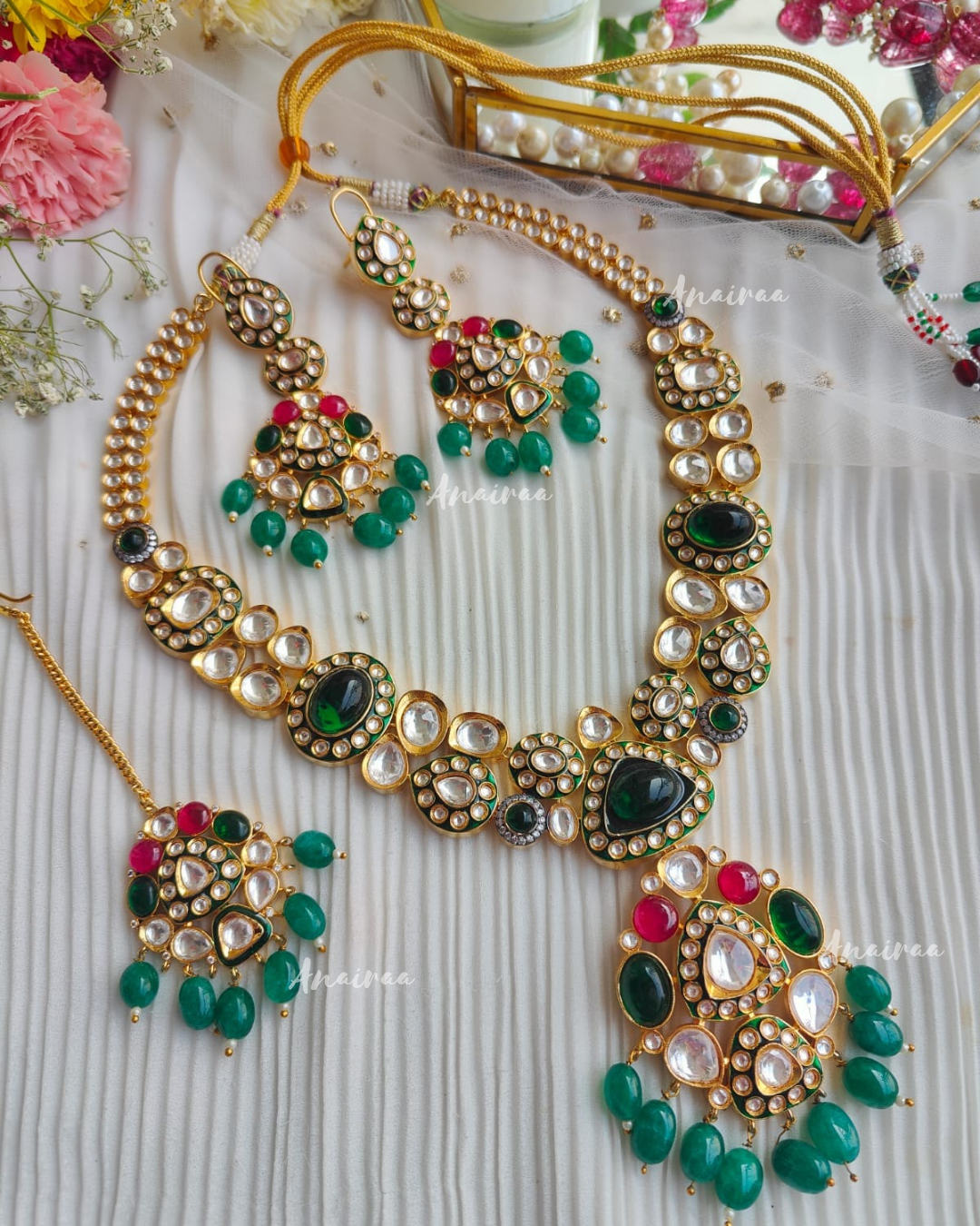 Polki meena and doublet set