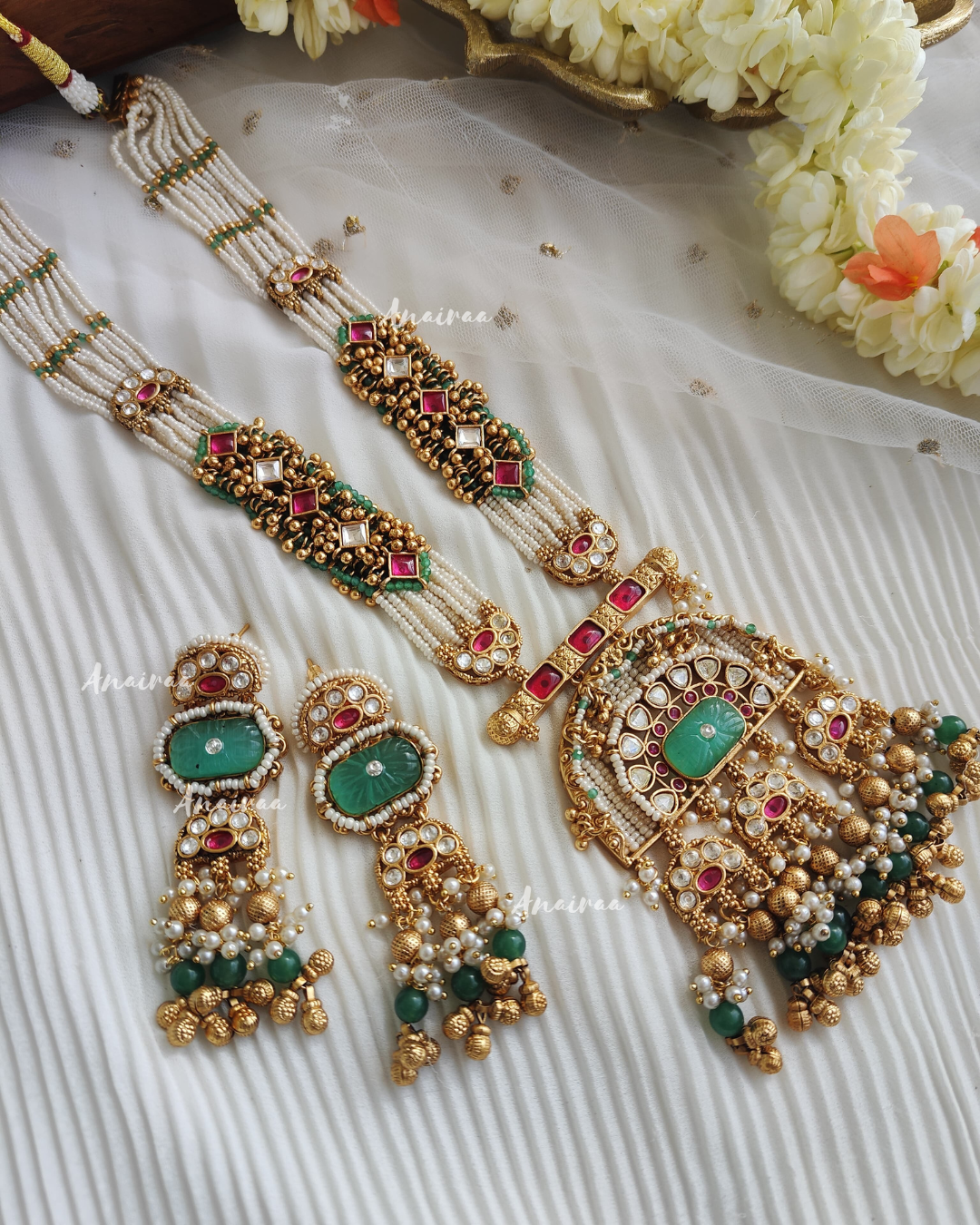 Antique long necklace set