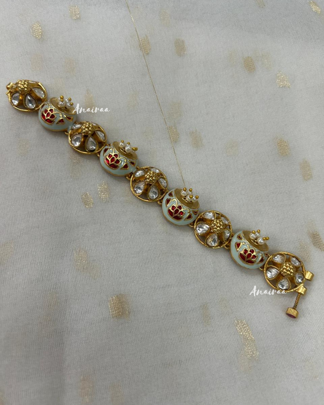 Polki Meenakari  bracelet(Single pc)