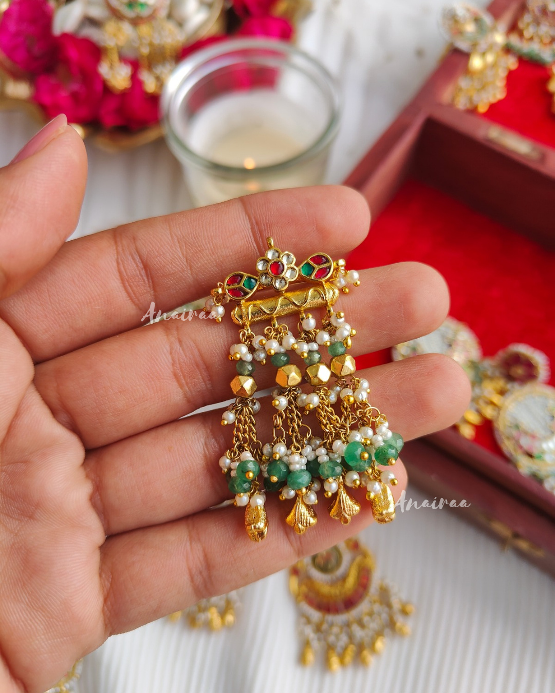 Heritage Paachi kundan ring