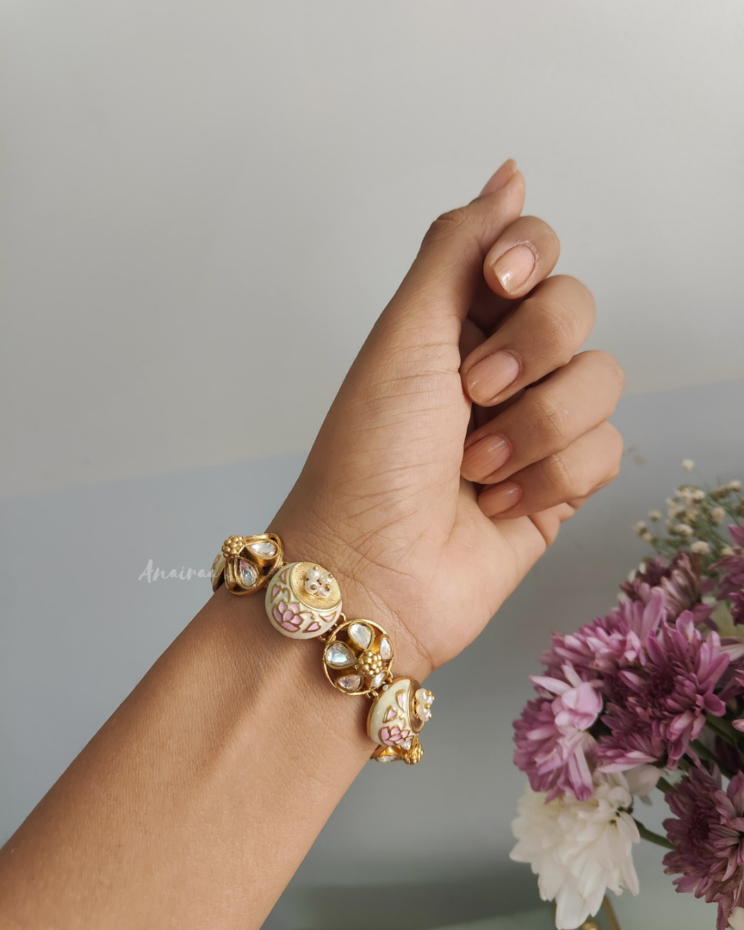 Polki Meenakari  bracelet(Single pc)