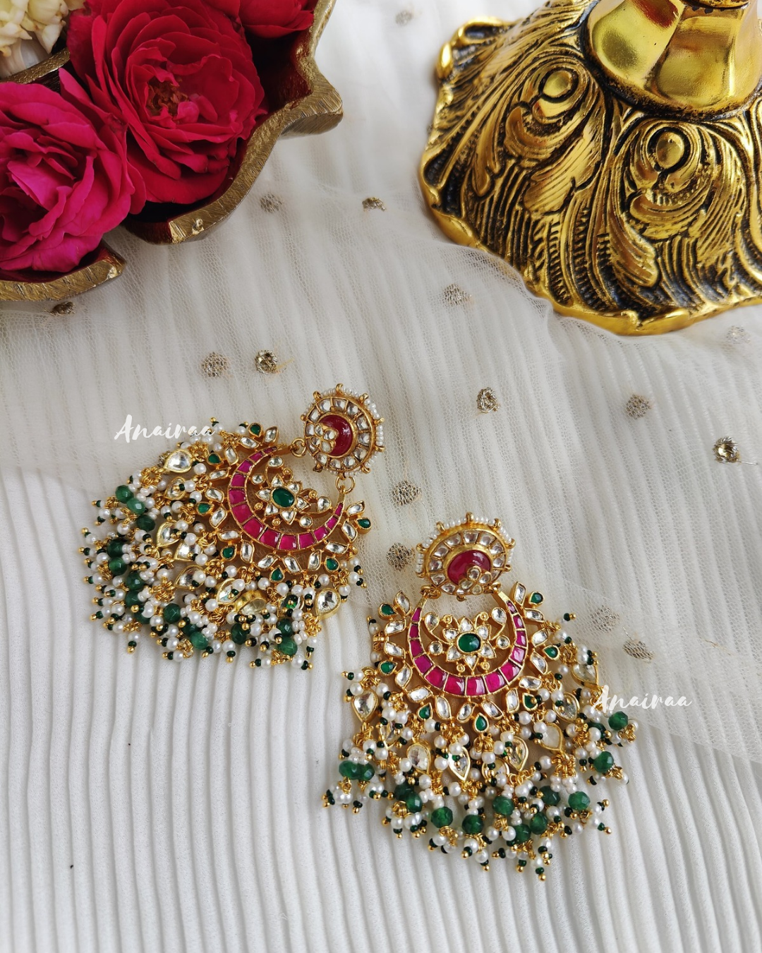 Chitra paachi kundan earrings