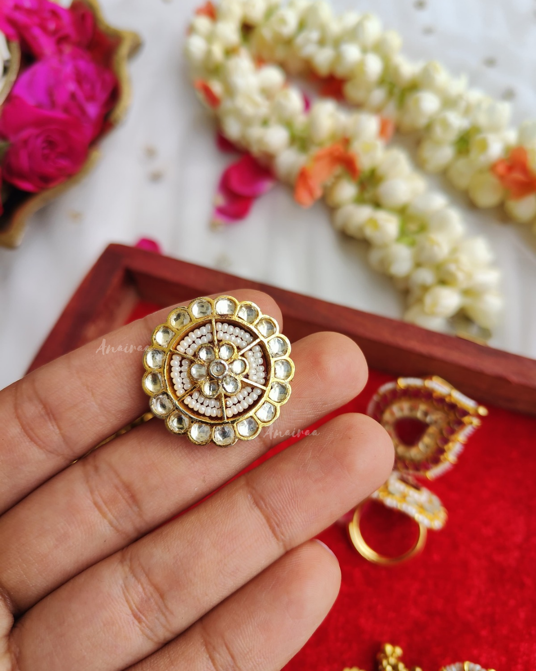 Paachi Kundan ring