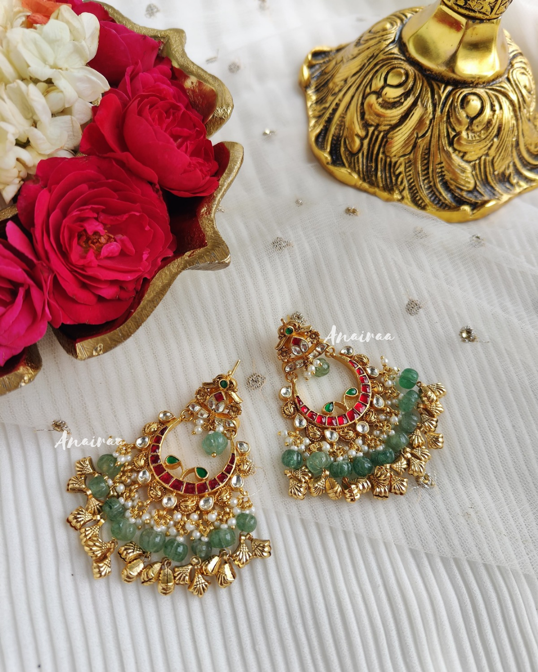 Gurpreet paachi kundan chandbali earrings