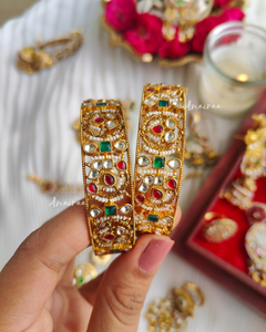 Multi colour kundan bangles