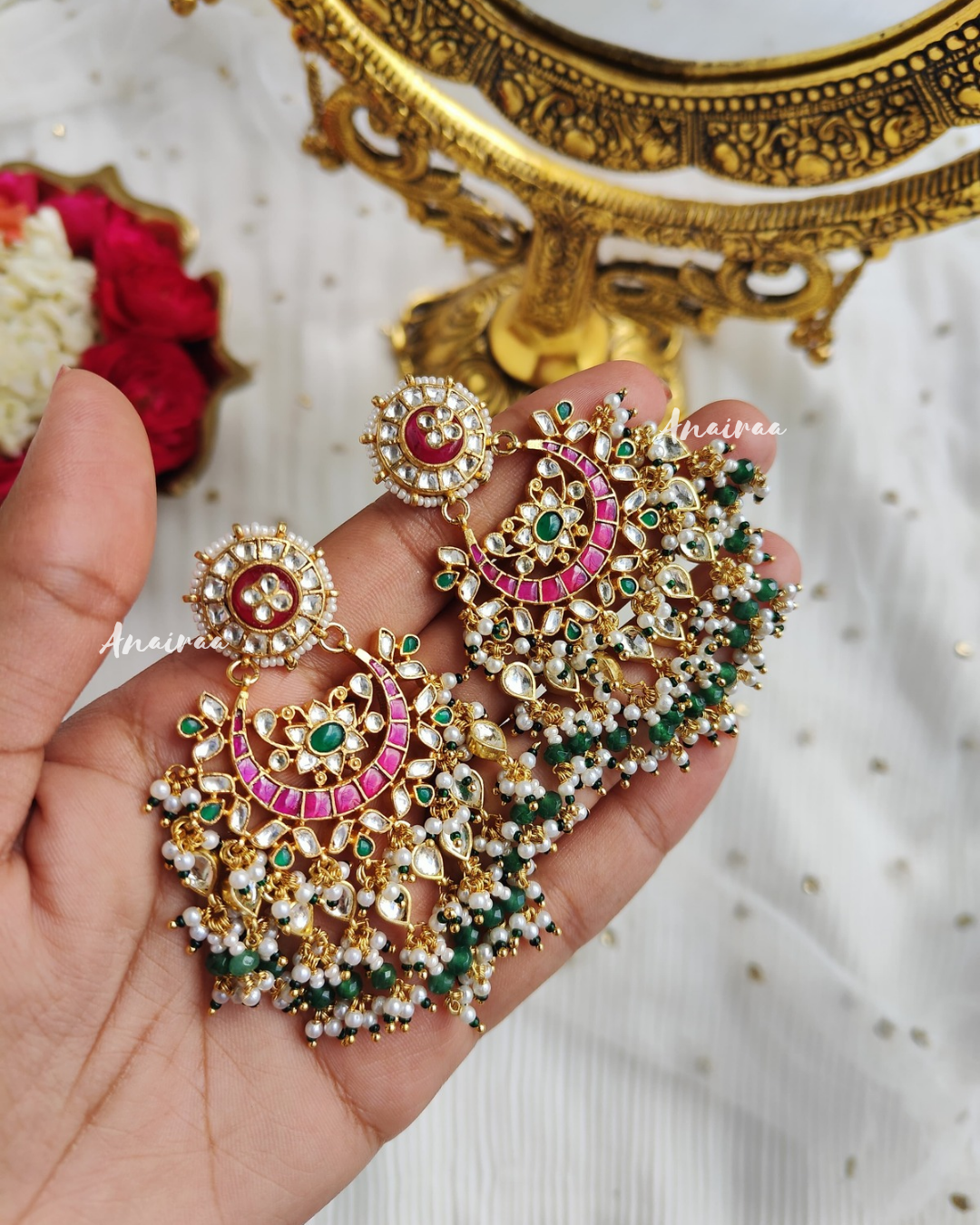Chitra paachi kundan earrings