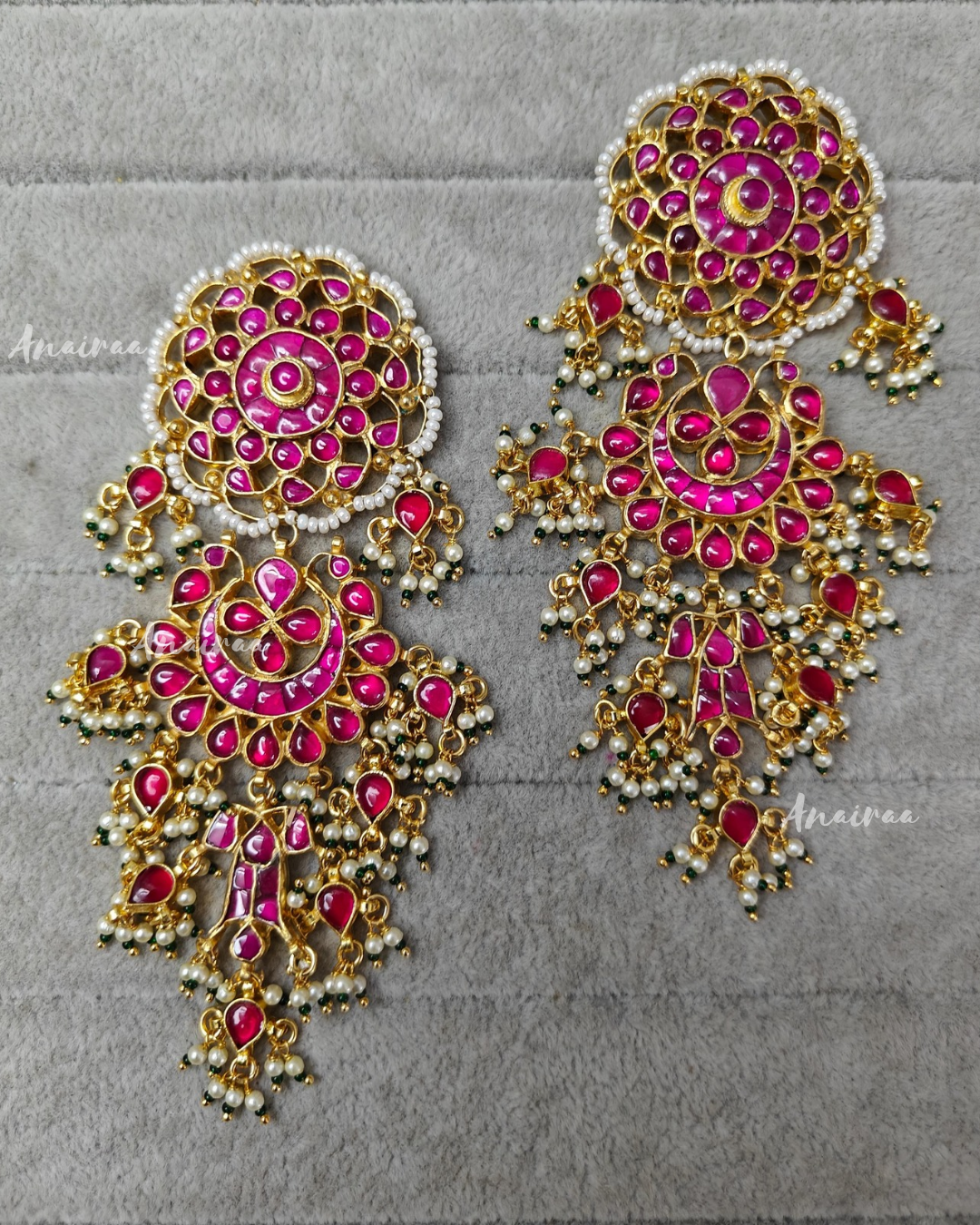 Ruby mughal earrings