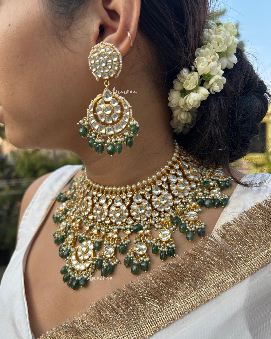 Paachi kundan bridal necklace set