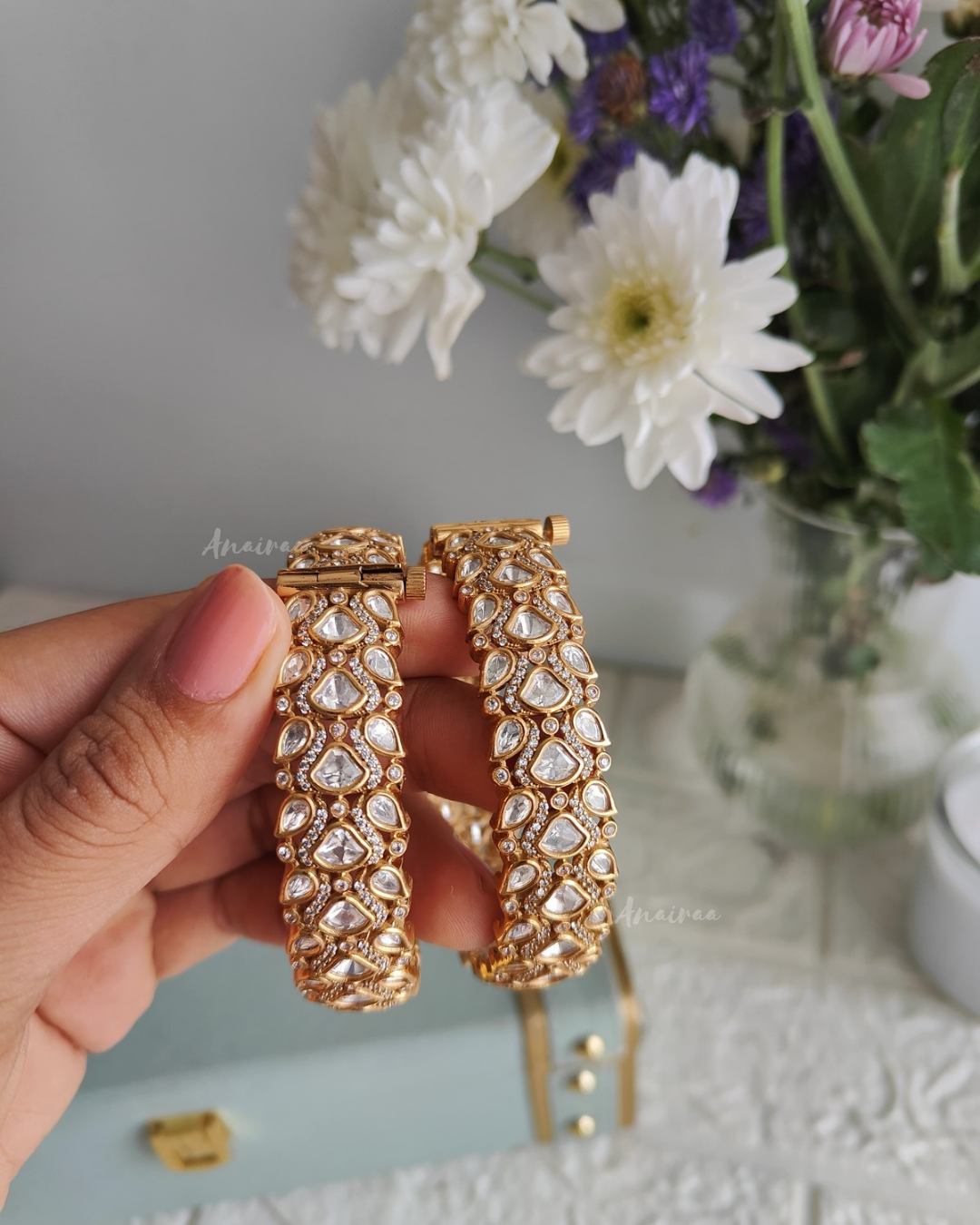 Polki openable bangles