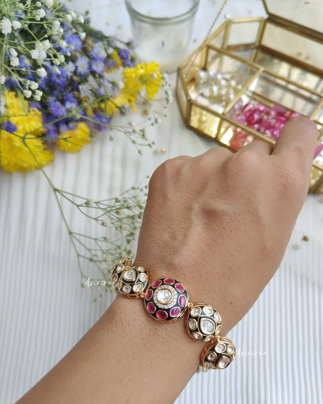 Polki Meena bracelet