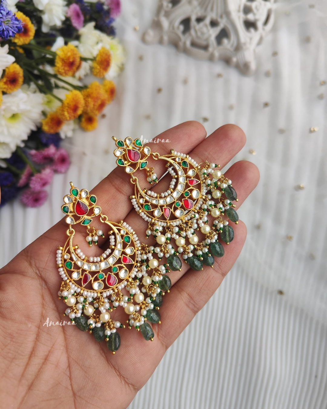 Paachi kundan earrings