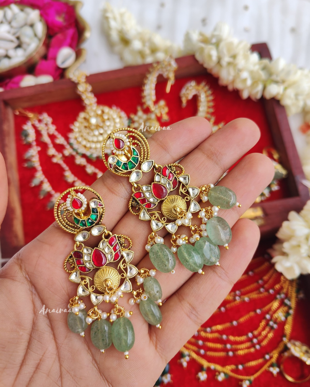 Paachi kundan antique chandbalis
