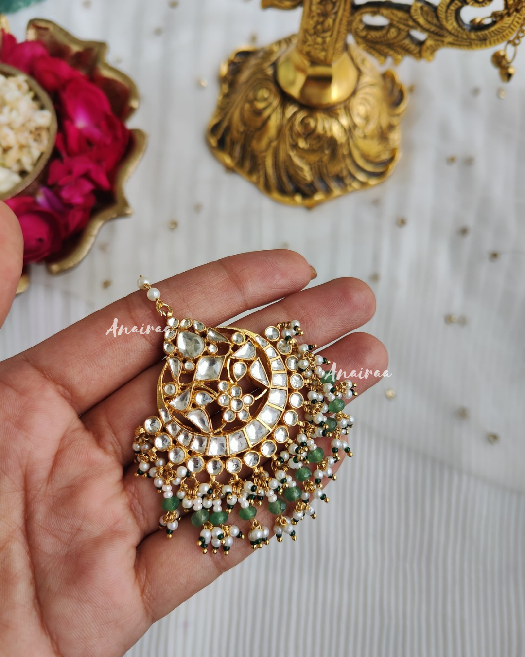 Paachi kundan maangtikka