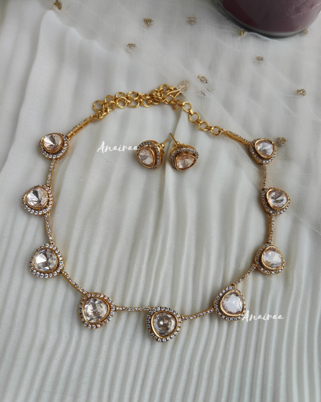 Real moissanite necklace set