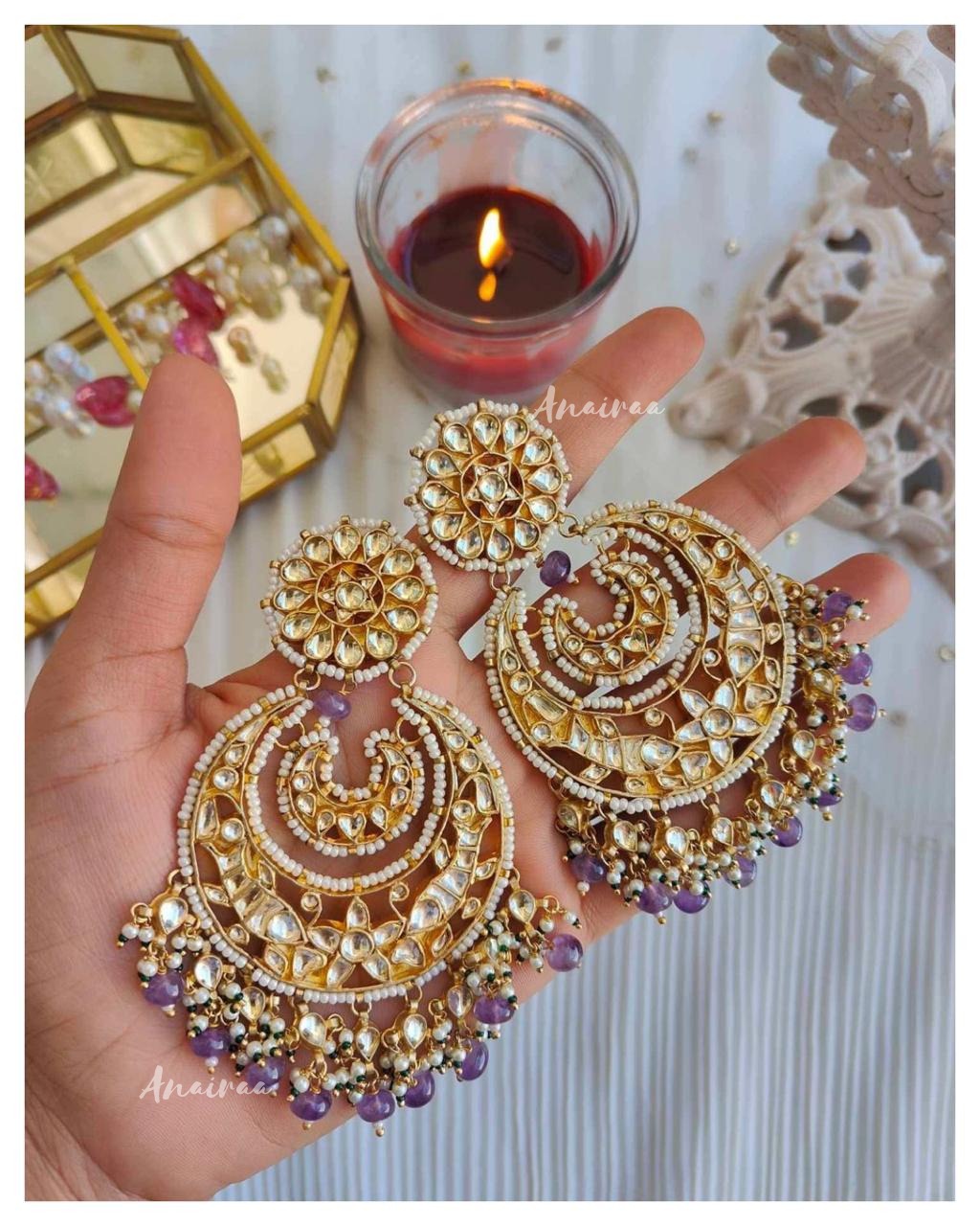 Paachi kundan maangtikka set