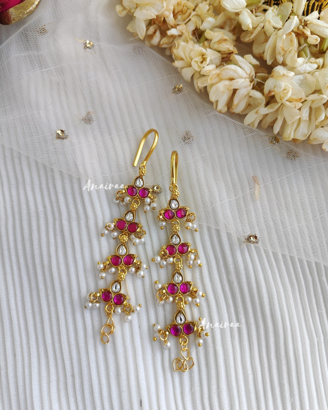 Jadau ruby earchains