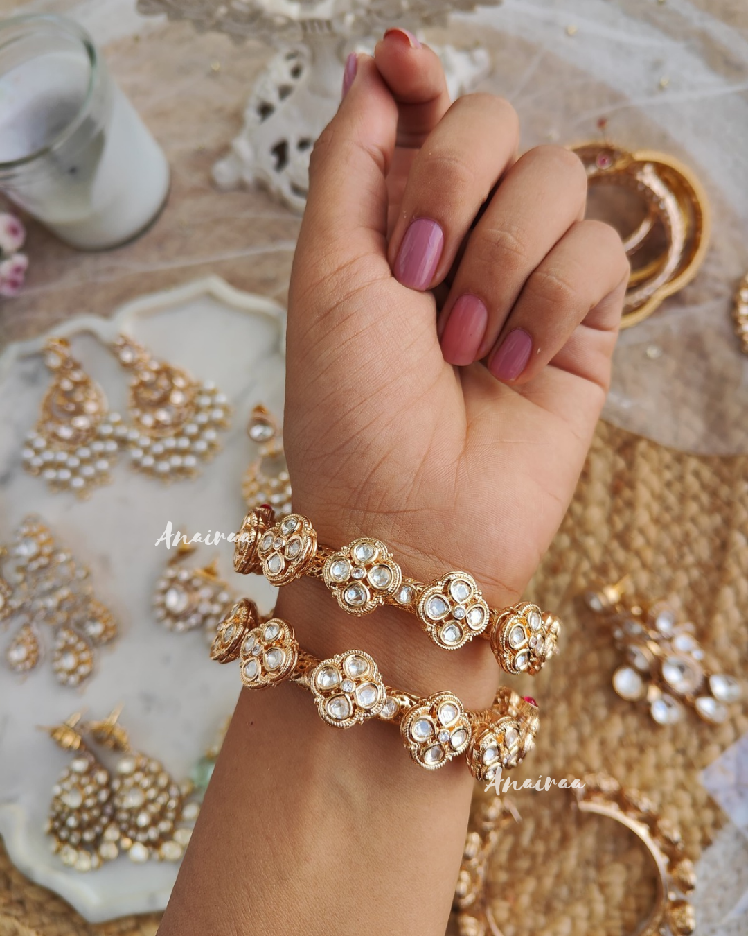 Polki openable bangles