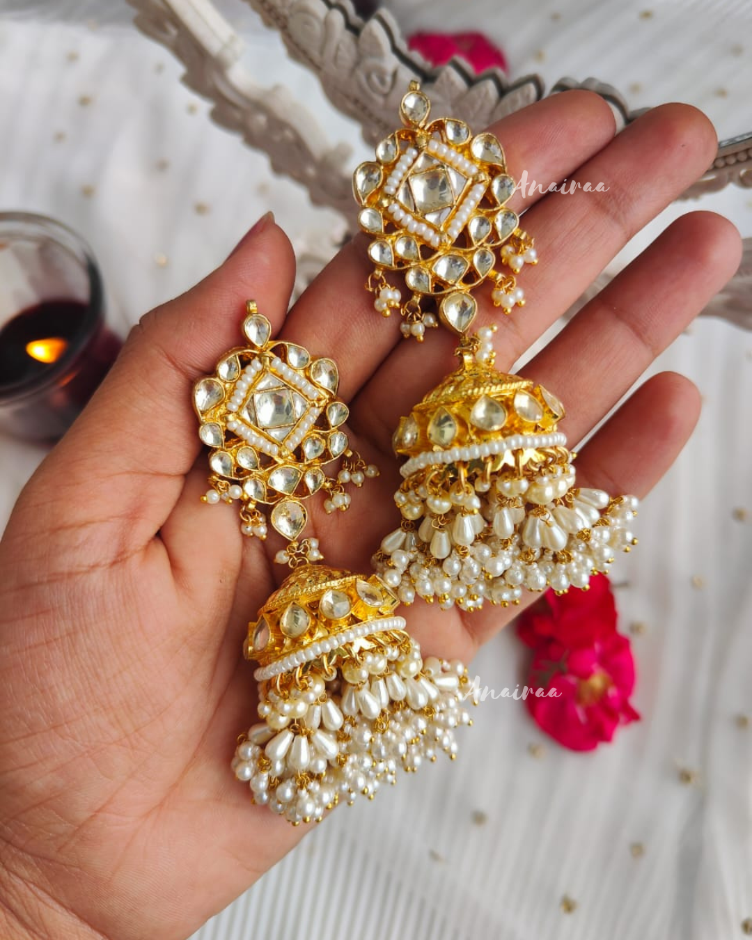 Kundan jhumka