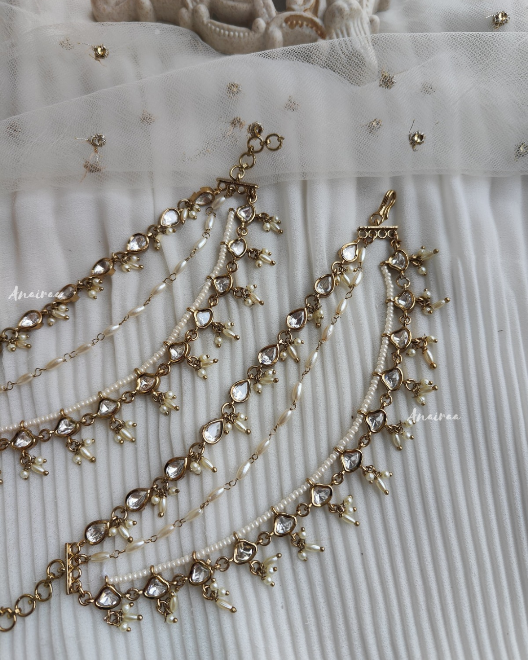 Pamela Victorian polki earchains