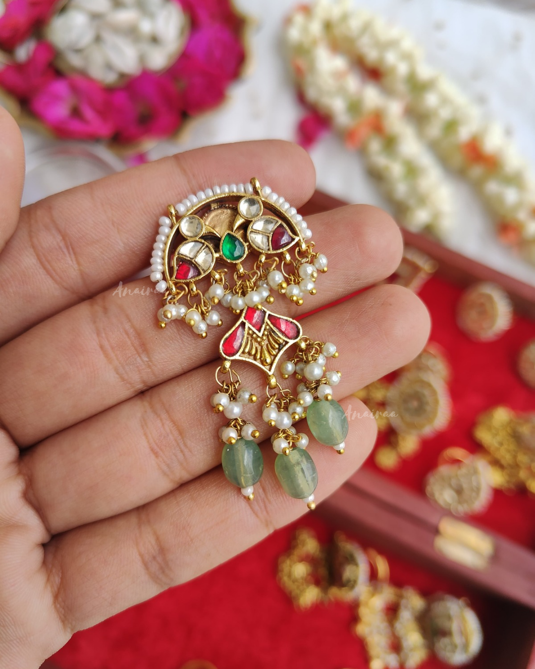Heritage Paachi kundan ring