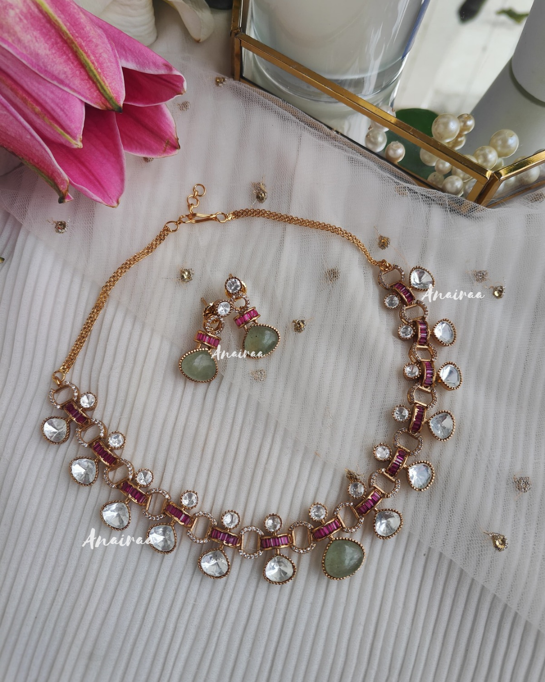 Veda moissanite necklace set