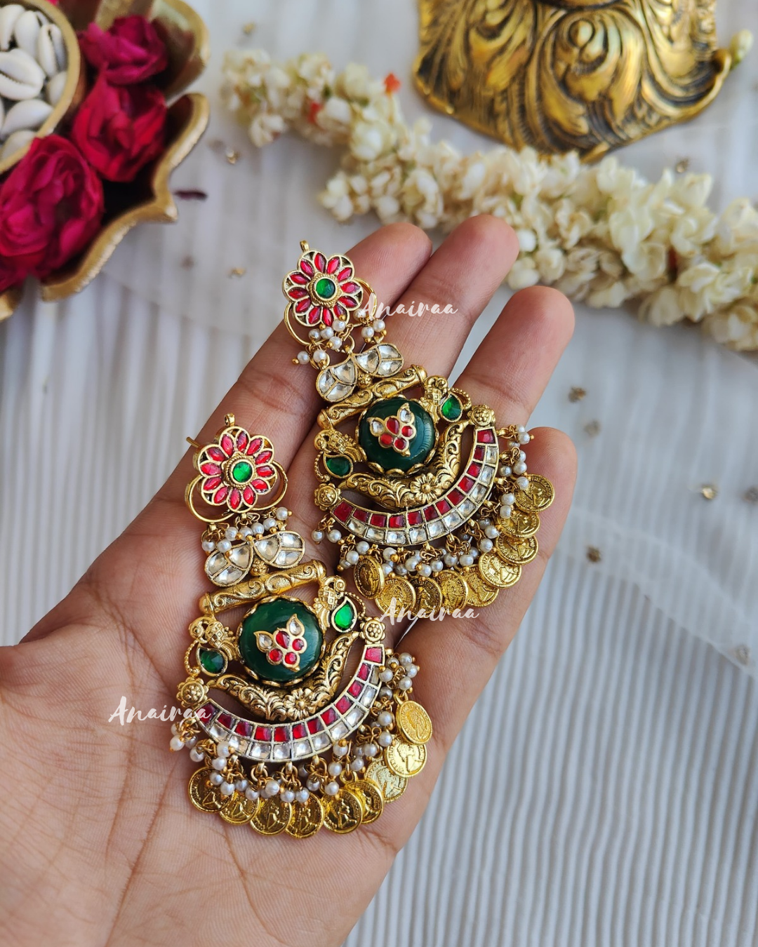 Sayantini antique Kundan earrings