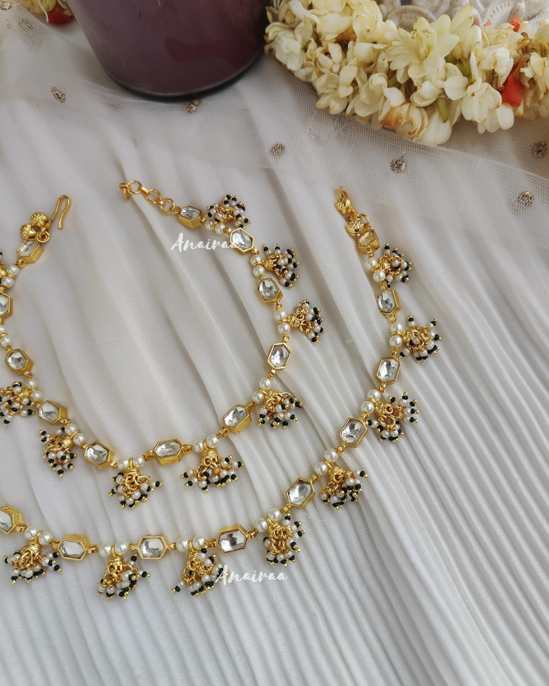 Kundan anklets