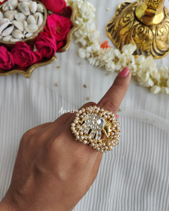 Elephant kundan ring