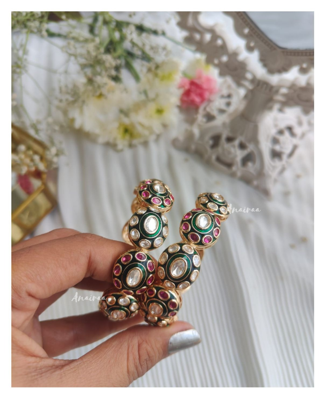 Meena Polki openable bangles
