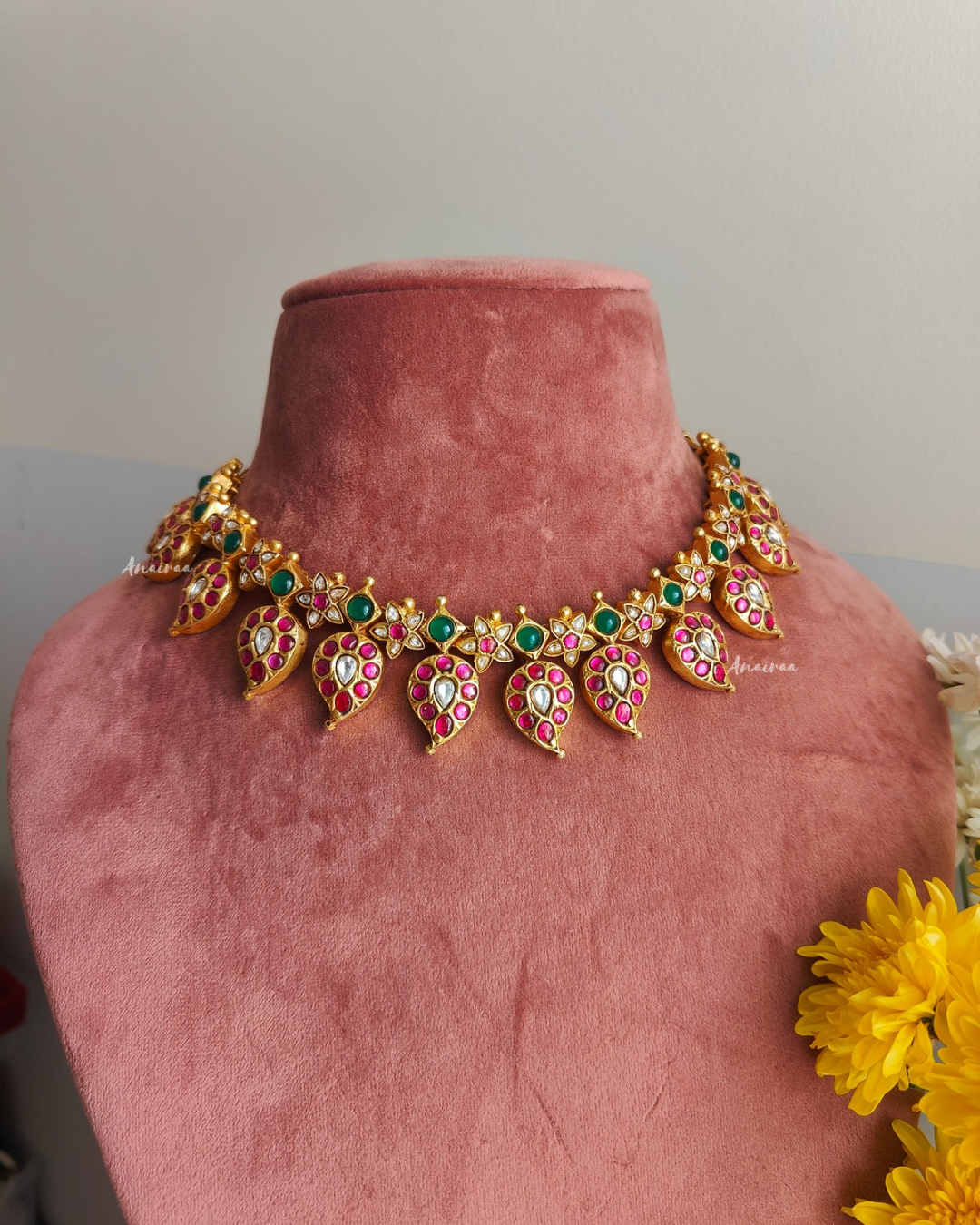 Bridal kundan jadau mango set