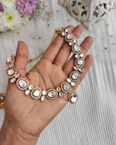 Polki moissanite necklace set