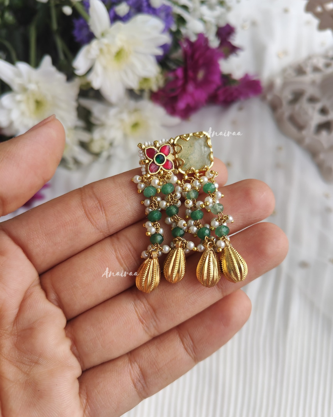 Heritage paachi kundan ring