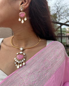 Pastel pink polki hasli