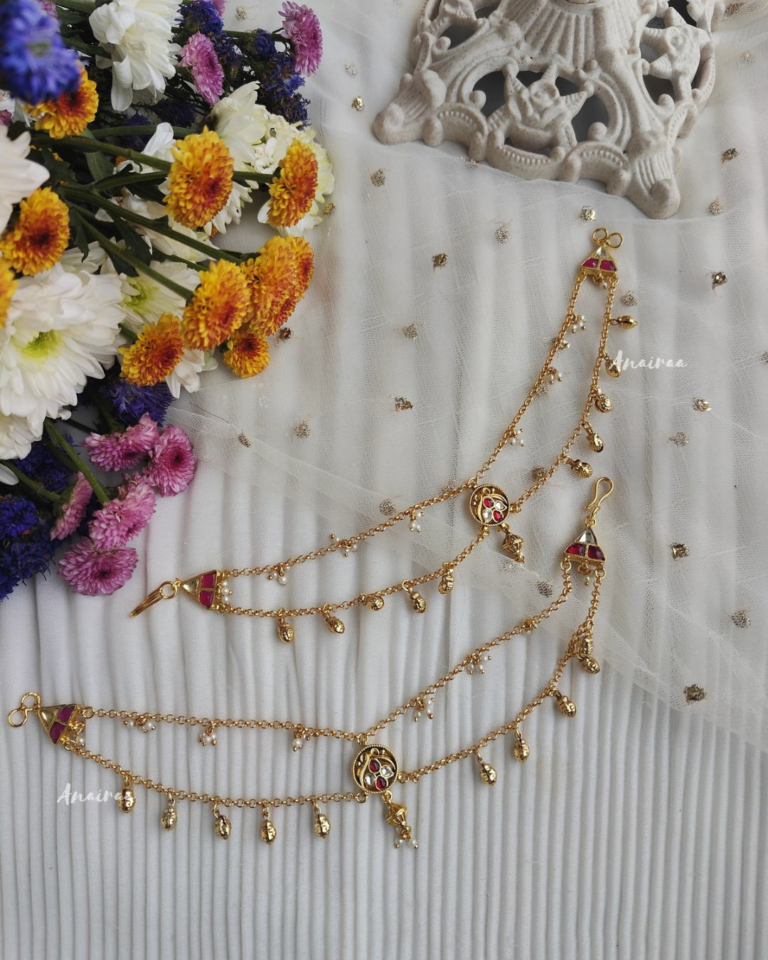 Paachi kundan earchains